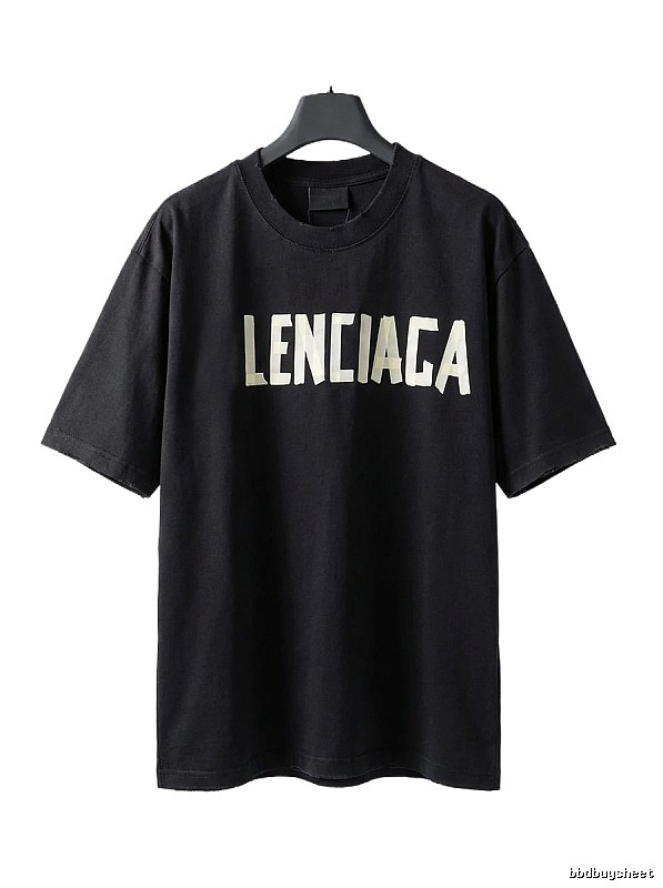 Balenciaga letter-style black T-shirt