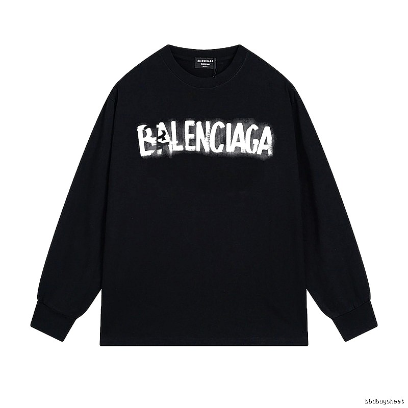 Balenciaga letter style black T-shirt
