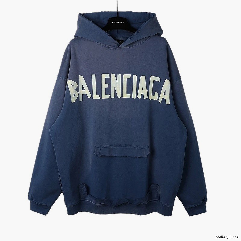Balenciaga letter-style blue sweatshirt