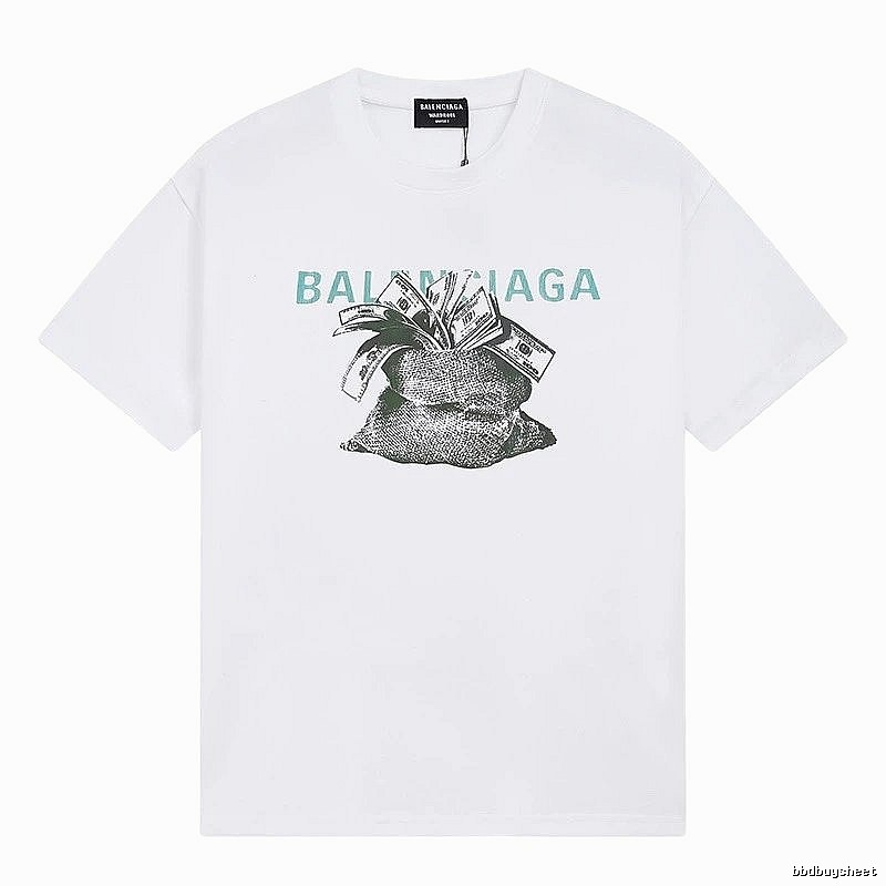 Balenciaga Money Bag Print White T-shirt