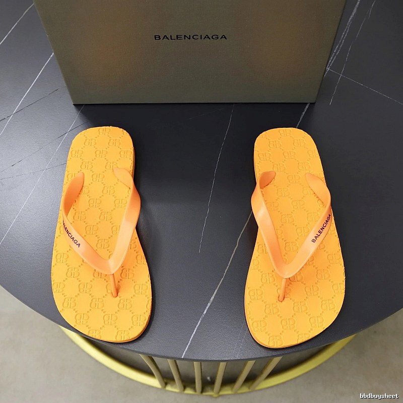 Balenciaga Monogram Casual Style Orange Flip-Flops