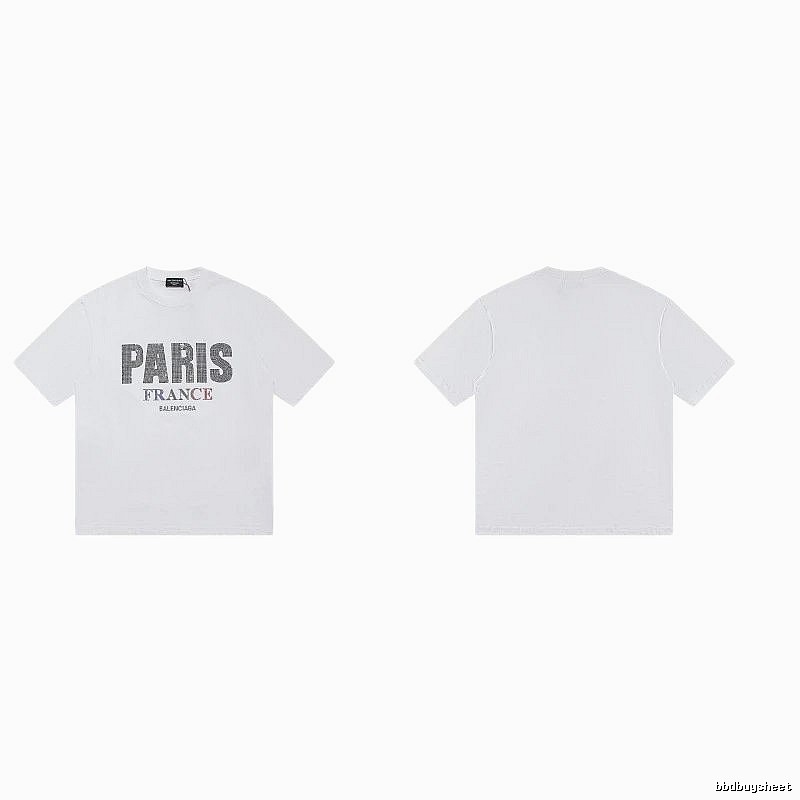 Balenciaga Paris Collection Minimalist Style White T-Shirt