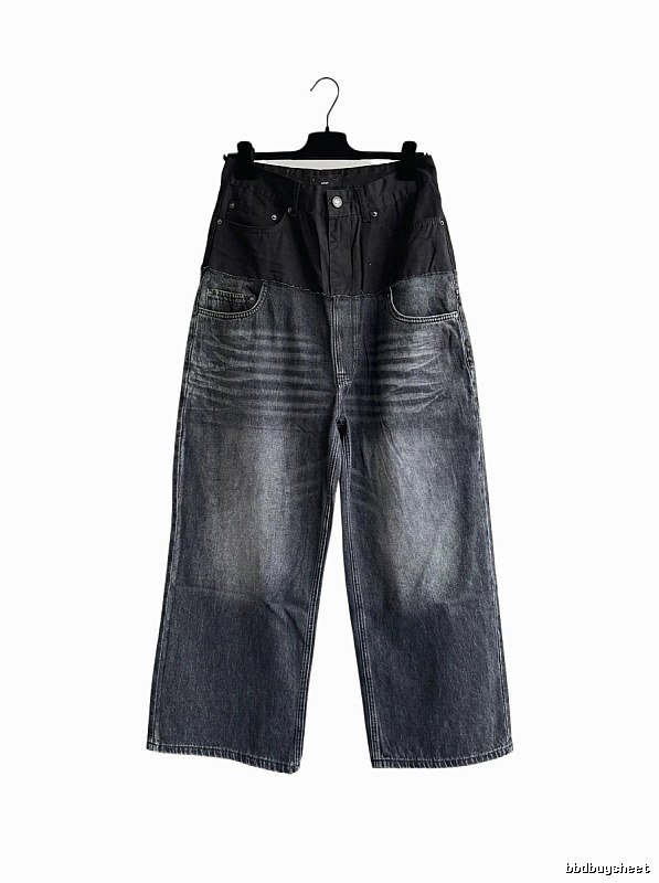 Balenciaga patchwork denim wide-leg pants