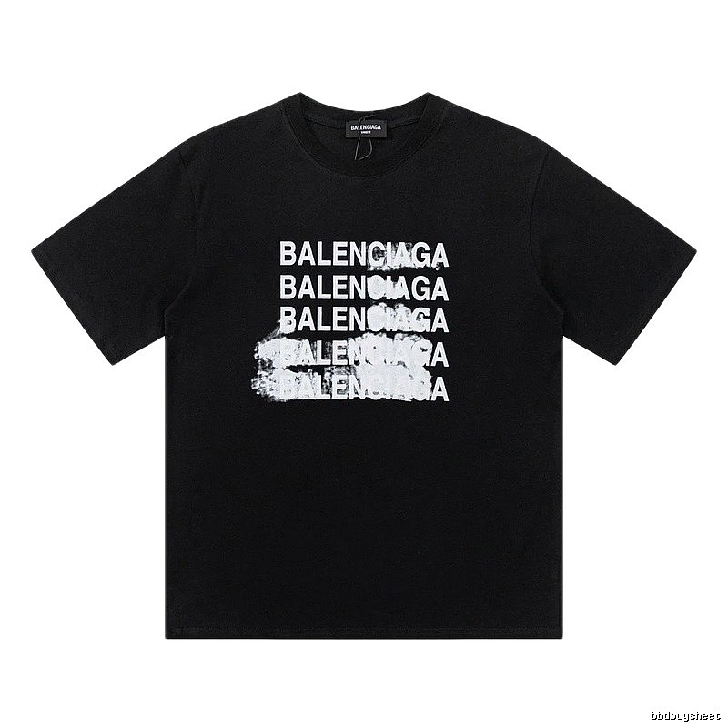Balenciaga Repeated Print Trendy Black T-shirt