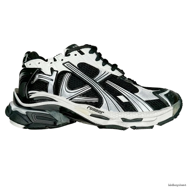 Balenciaga retro black and white sports shoes