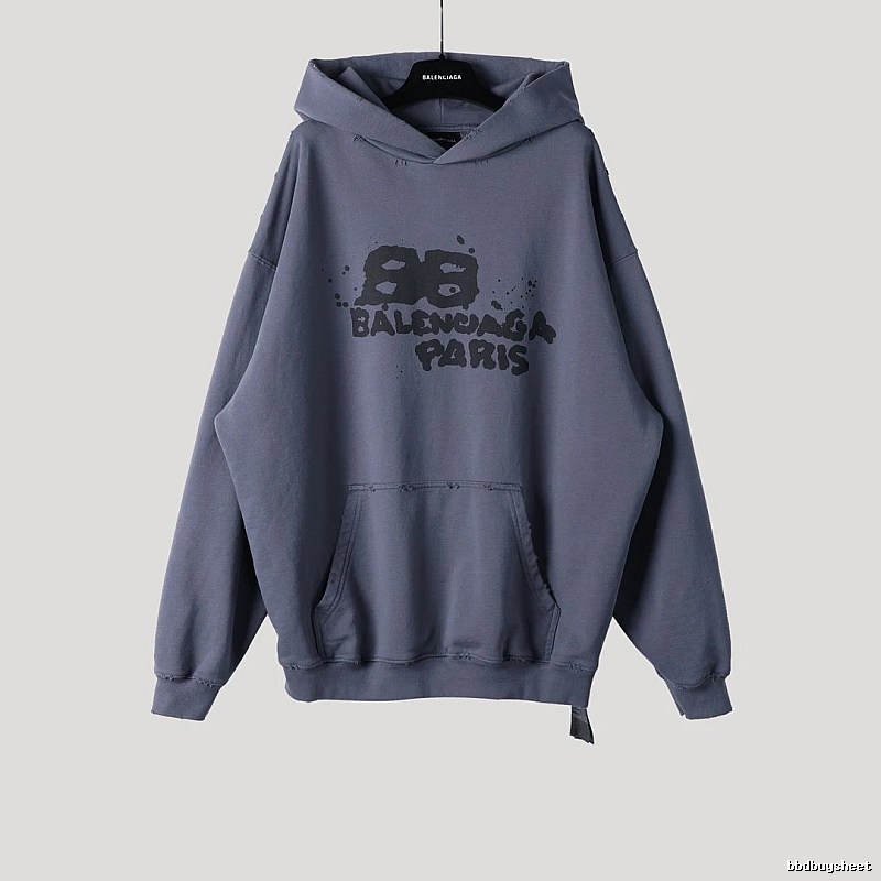Balenciaga retro-style grey hoodie