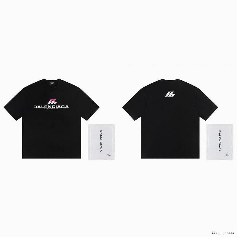 Balenciaga Sport Collection Edgy Cool Style Black Short-sleeve T-shirt