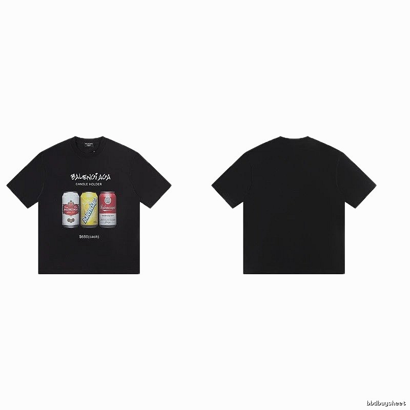 Balenciaga Street Style Black T-shirt with Coca-Cola Print