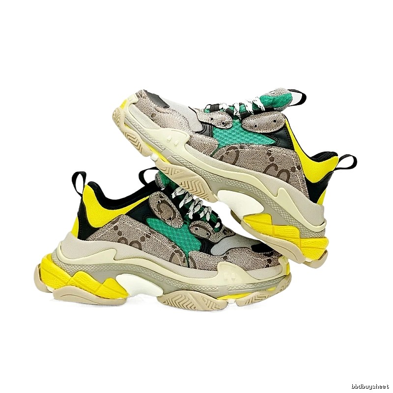 Balenciaga Triple S color-blocking style.