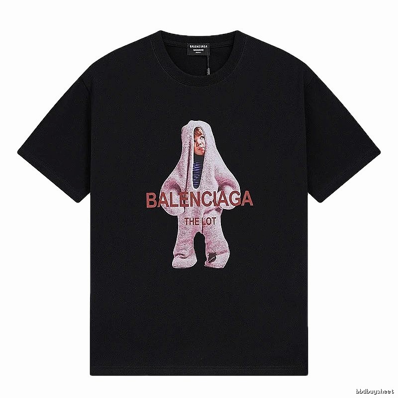 Balenciaga's childlike black T-shirt.