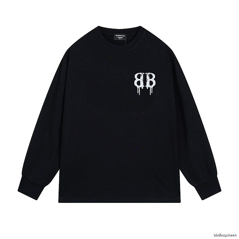 Balenciaga's dark style black long T-shirt