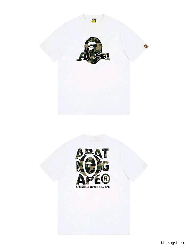 Bape Ape Head Camouflage Style White T-shirt