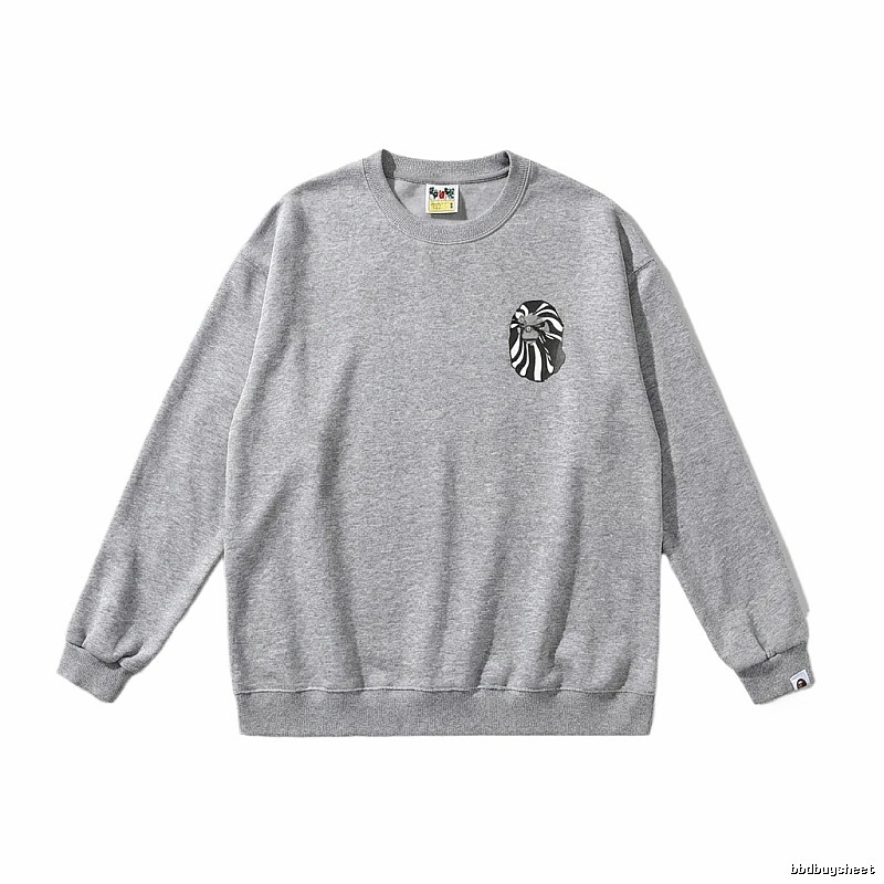 Bape Ape Head Minimalist Style Grey Sweatshirt