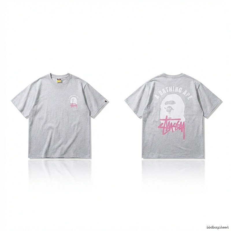 Bape Ape Head Trendy and Cool Style Gray T-shirt