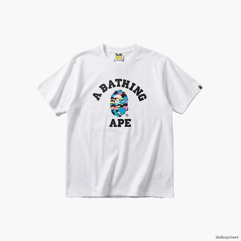 Bape Camouflage Alphabet White T-shirt