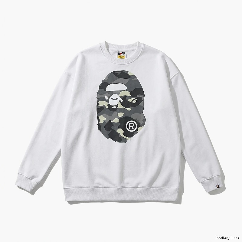 Bape Camouflage Ape Face White Sweatshirt