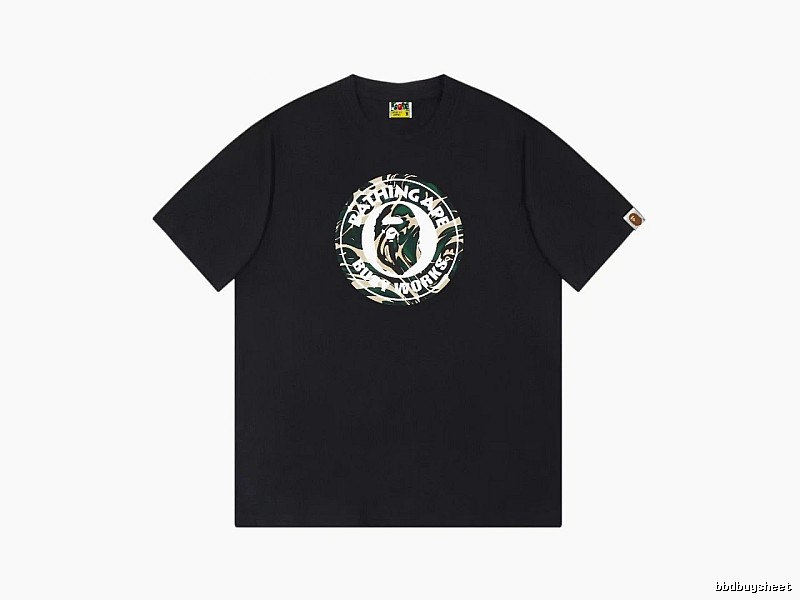 Bape camouflage style black T-shirt