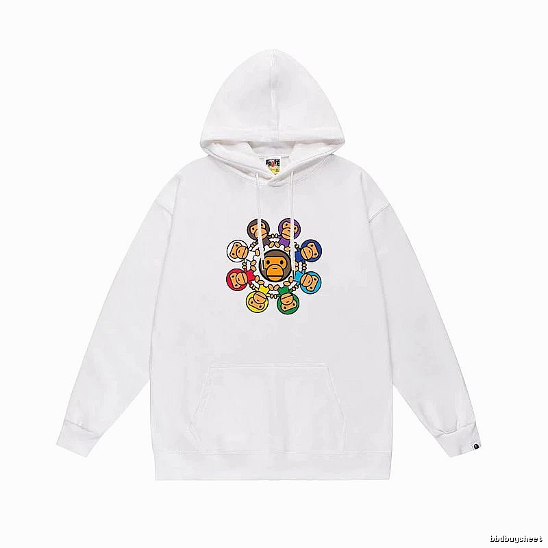 Bape cartoon trendy brand white sweatshirt