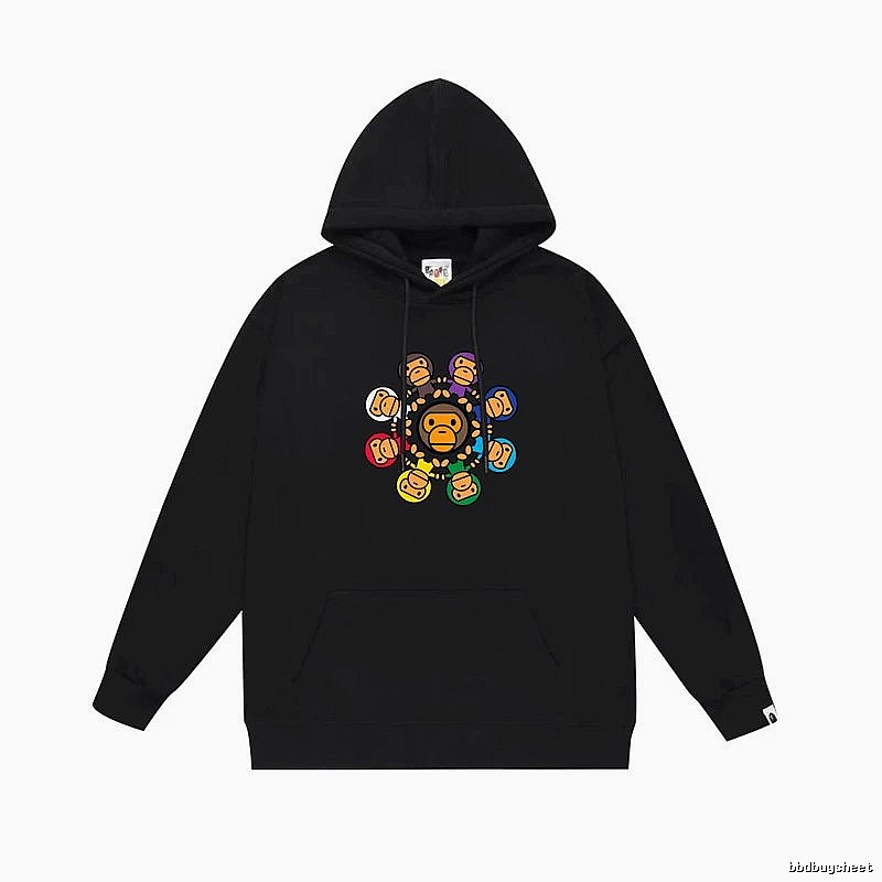 Bape Colorful Ape Style Black Hoodie