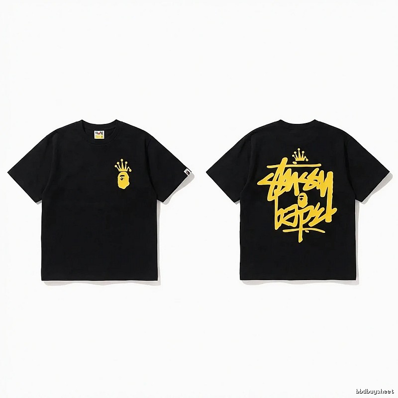Bape Crown Graffiti Style Black T-shirt