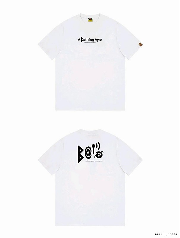 Bape letter print simple white T-shirt