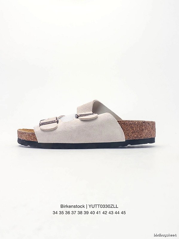 Birkenstock Double Buckle Casual Off-White Slide Sandals