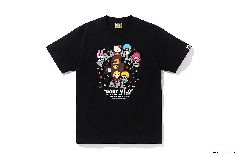 Black T-shirt with Bape cartoon prints