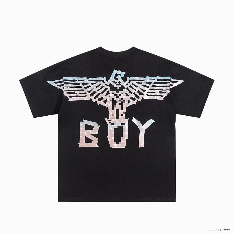 BOY Eagle Print Street Style Black Short Sleeve T-shirt
