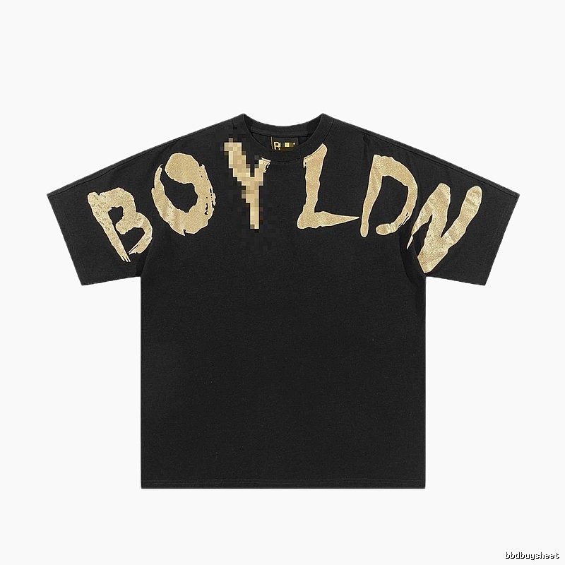 BOY Gold Foil Printed Street Style Black T-Shirt