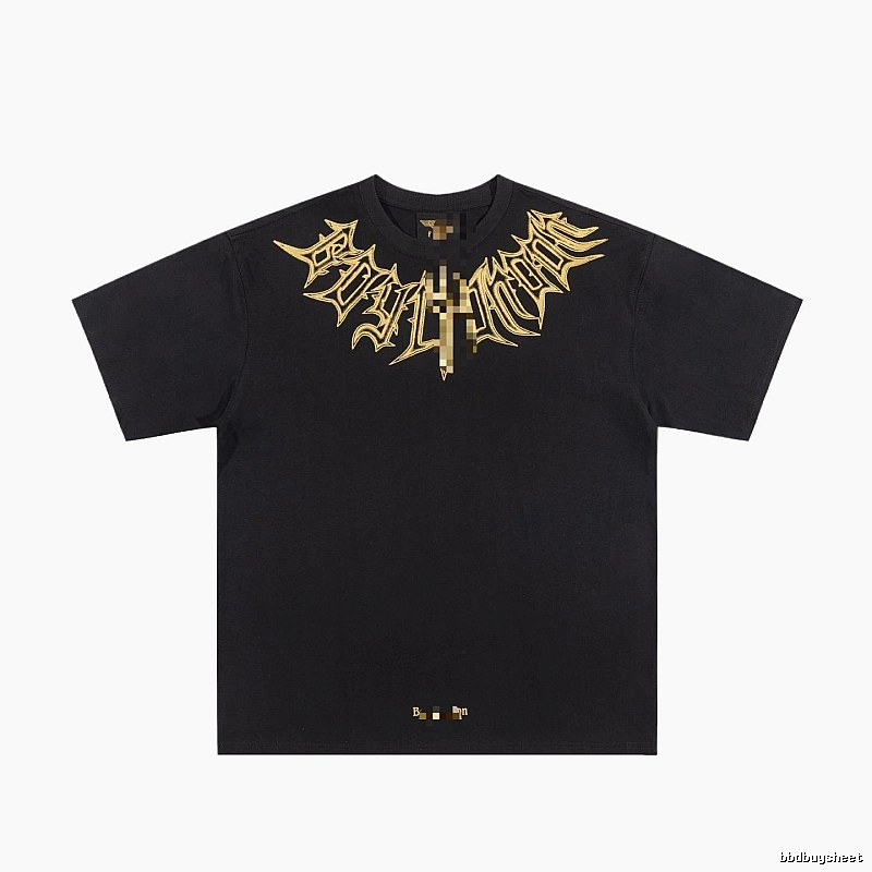 BOY Gold-foiled Gothic Edgy & Trendy Black Short-sleeve T-Shirt