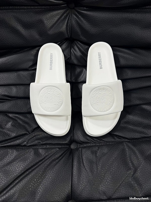 Burberry Embossed Warhorse Minimalist Style White Slides