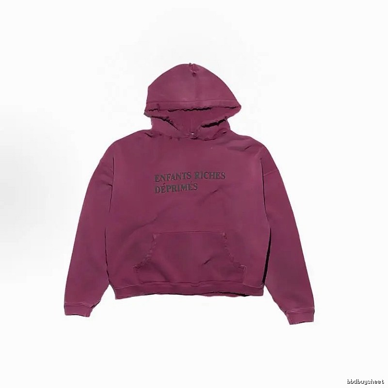 Burgundy Red Graphic Zip Hoodie Logo Detail