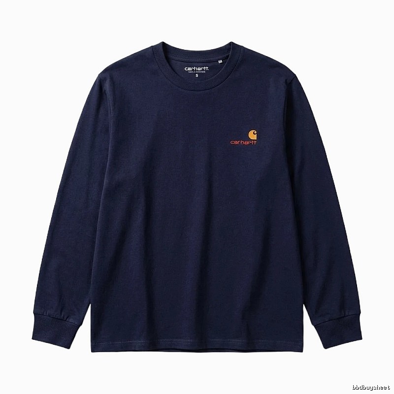 Carhartt basic simple style navy long-sleeve