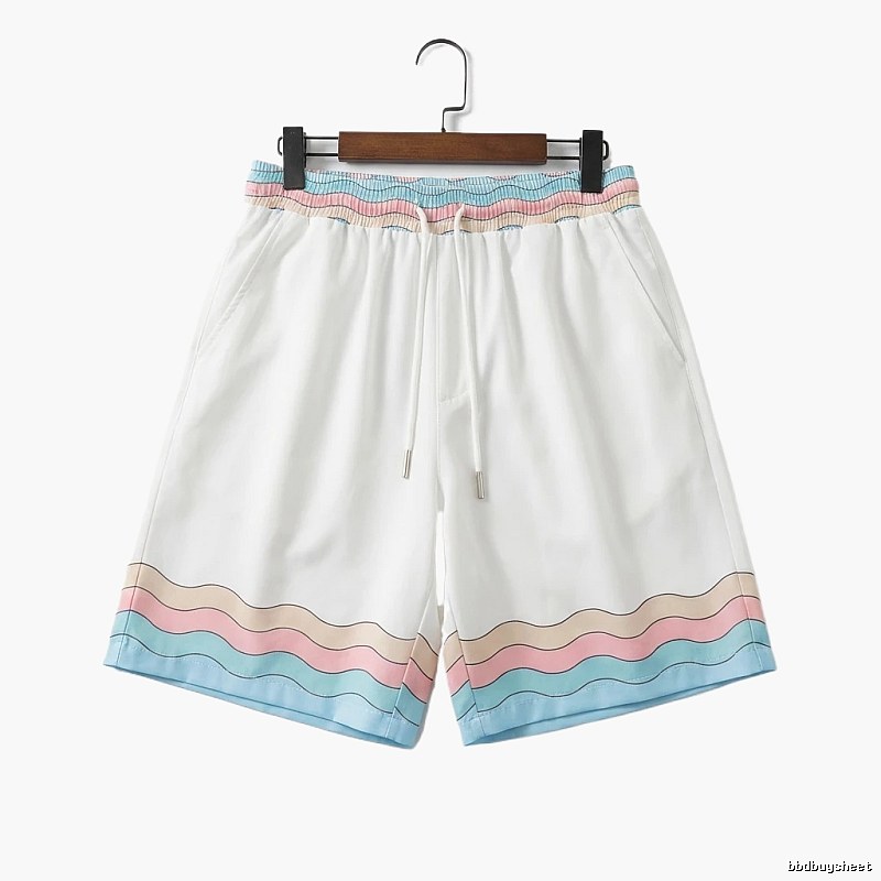 Casablanca Wave Pattern Casual White Shorts