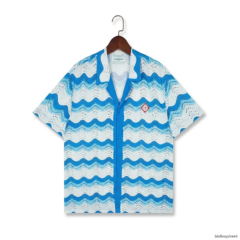 Casablanca Waves Wind Blue and White Shirt