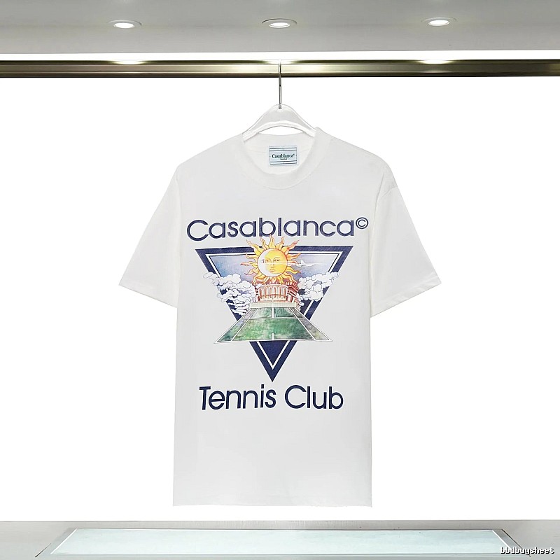 Casablanca White T-shirt with Sun Print