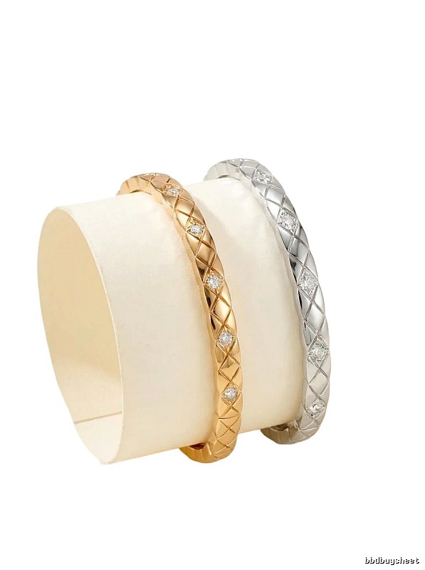 Chanel diamond-encrusted quilted bracelet