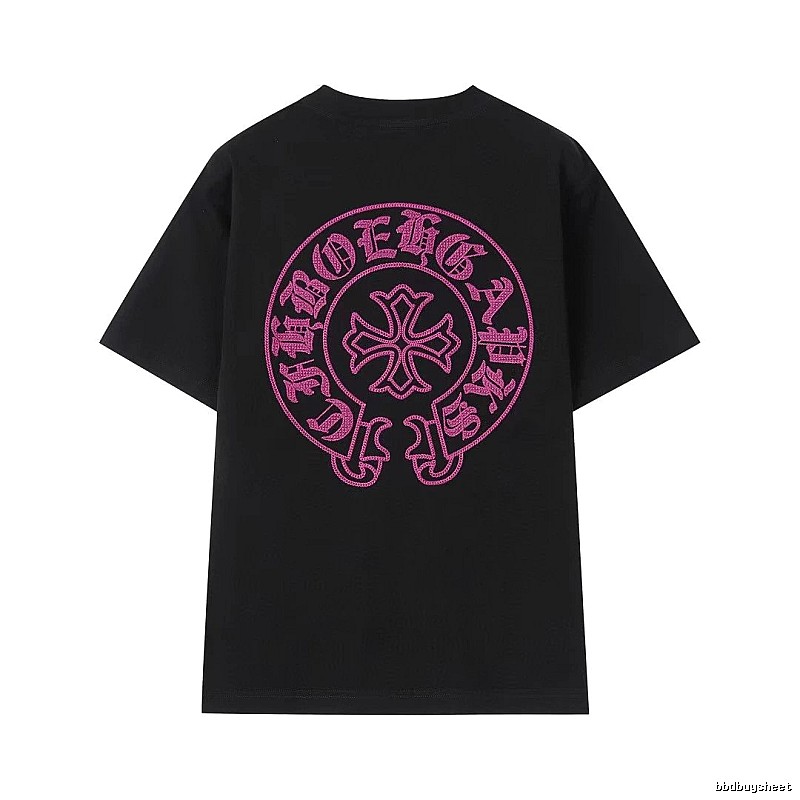 Chrome Hearts Cross-embroidered Cool & Trendy Black Short-sleeve T-shirt