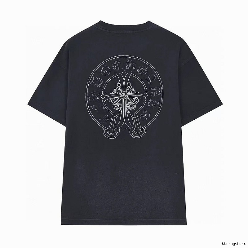 Chrome Hearts Cross Embroidered Street Style Black T-Shirt