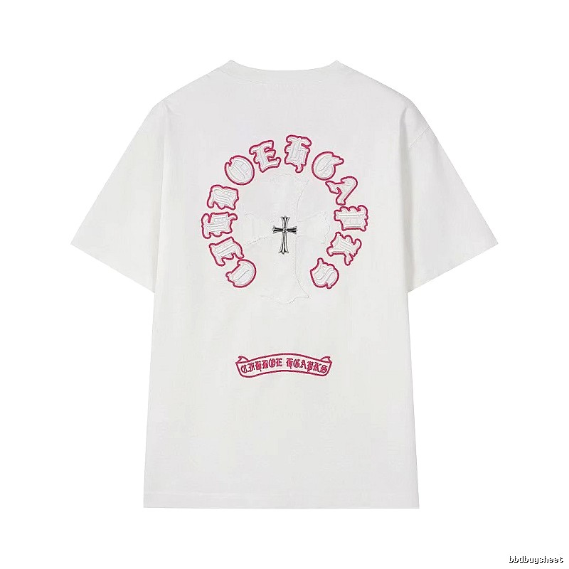 Chrome Hearts Cross Embroidered Street Style White T-Shirt