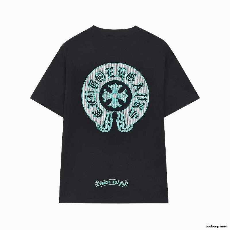 Chrome Hearts Cross Embroidered Vintage Style Black T-Shirt