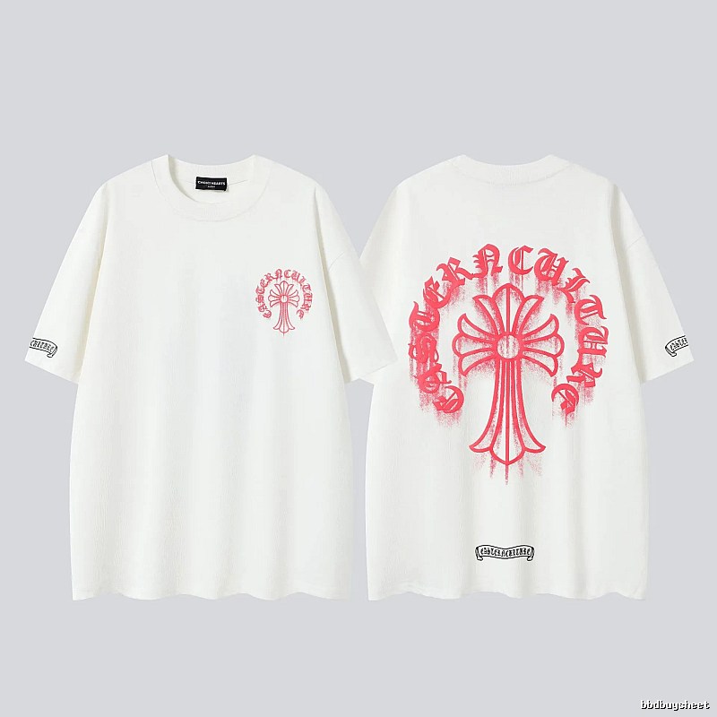 Chrome Hearts Cross Print Street Style Off-white T-Shirt