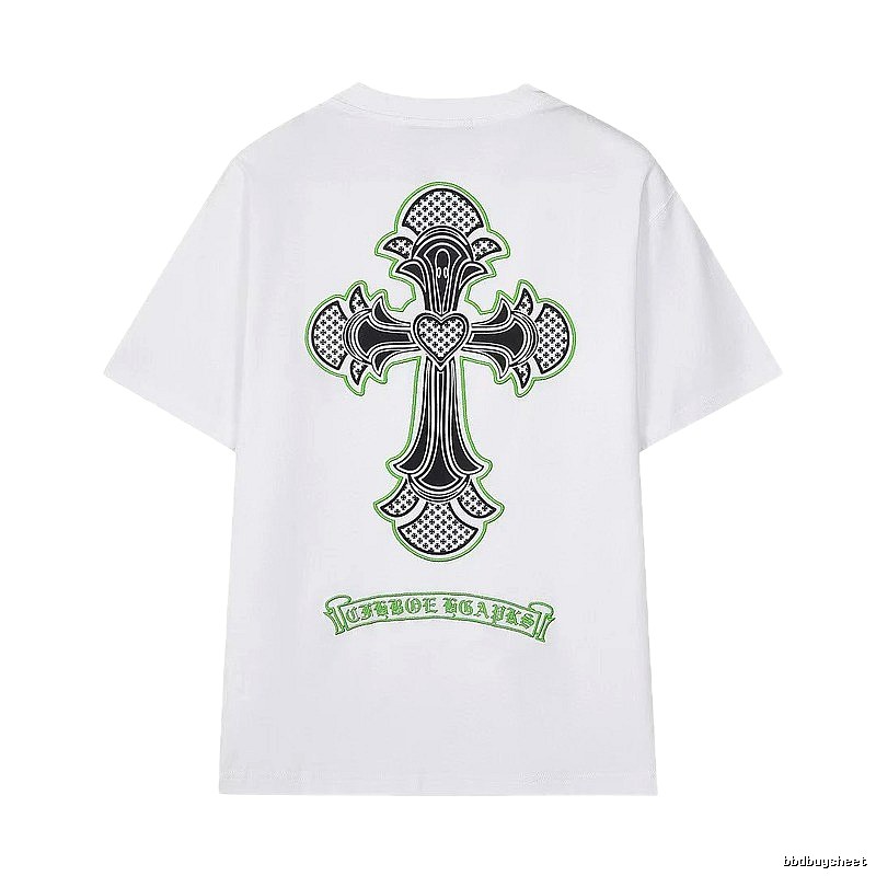 Chrome Hearts Cross Print Street Style White T-Shirt