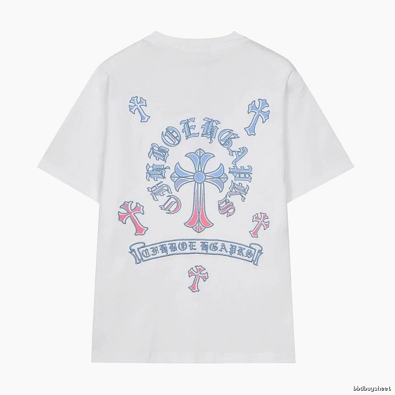Chrome Hearts Cross Print Trendy Street Style White Short-sleeve T-shirt
