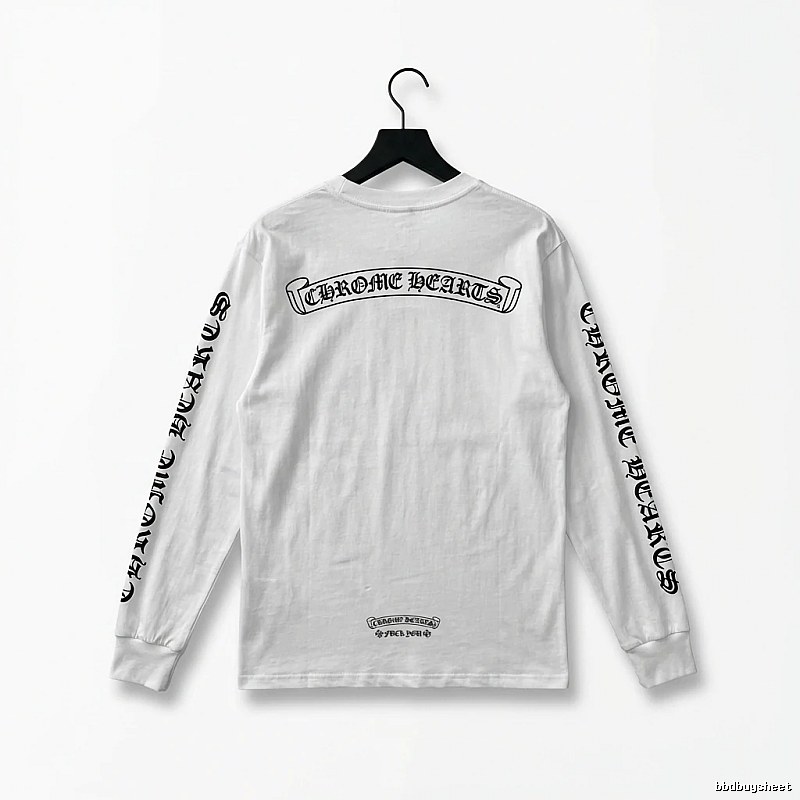 Chrome Hearts Gothic Style White Long-sleeved Shirt