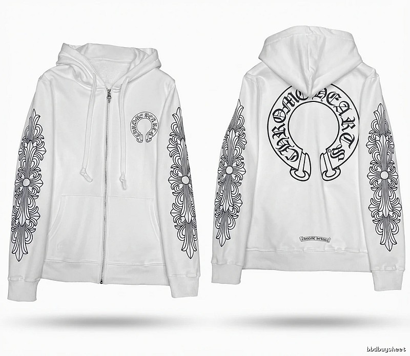 Chrome Hearts Printed Trendy and Cool Style White Hoodie