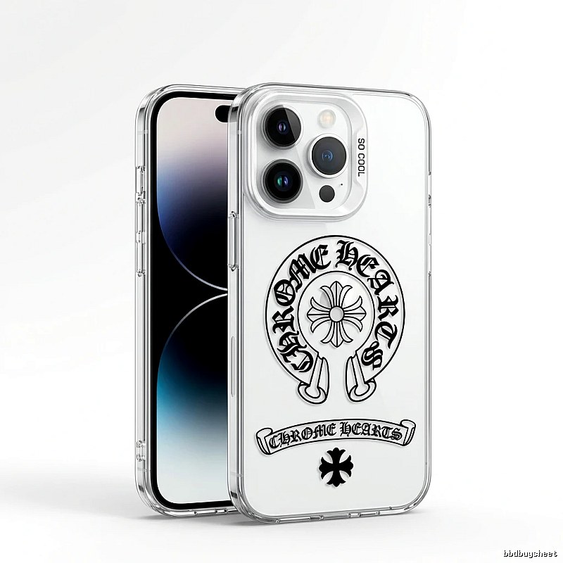 Chrome Hearts silver jewelry style transparent iPhone case