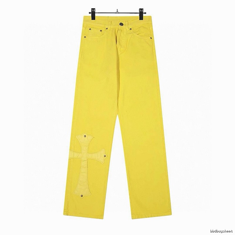 Chrome Hearts Streetwear Graphic jeans Light Denim Jeans with Logo Accent