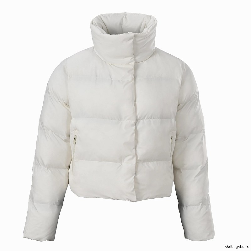 Commuter Stand-Collar Puffer Jacket - White