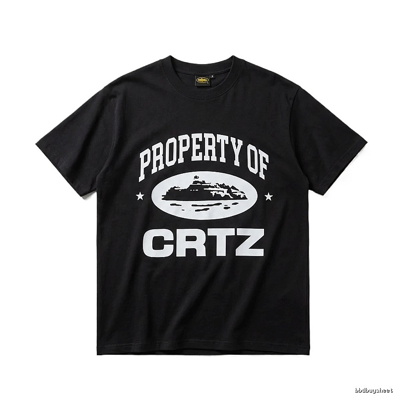 Corteiz black and white minimalist style T-shirt